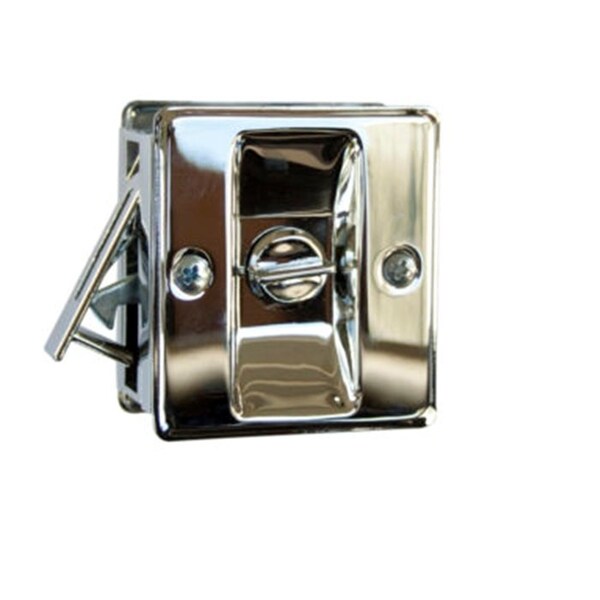 Orca Hardware Privacy Pocket Door Lock, US26 Polished Chrome Finish TH-SQPK-V-26 - main